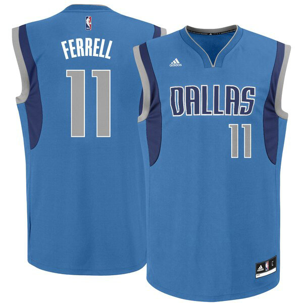 Maillot Dallas Mavericks Homme Yogi Ferrell 11 adidas Road Réplique Bleu